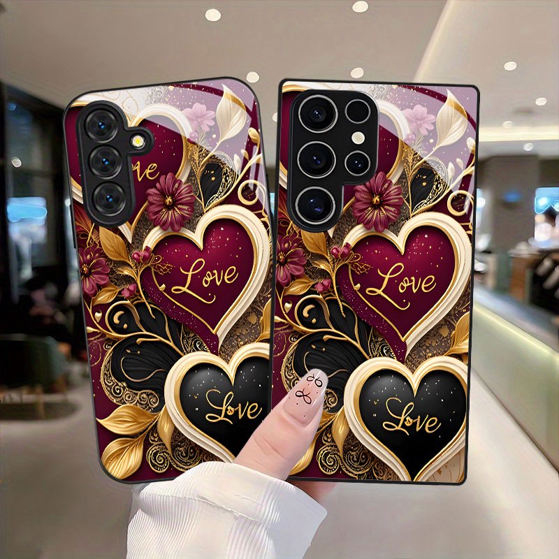 Luxury Love Heart Printed Phone Case