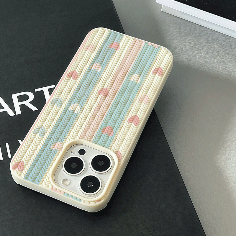 Pastel Knitted Pattern Phone Case