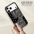 Midnight Paisley Bandana Phone Case | Black & White Vintage Paisley Print Aesthetic Protective Cover