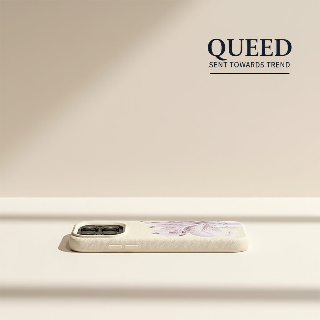 Lavender Lily Minimal Phone Case | Ivory Cream Purple Floral Elegant Aesthetic Cover