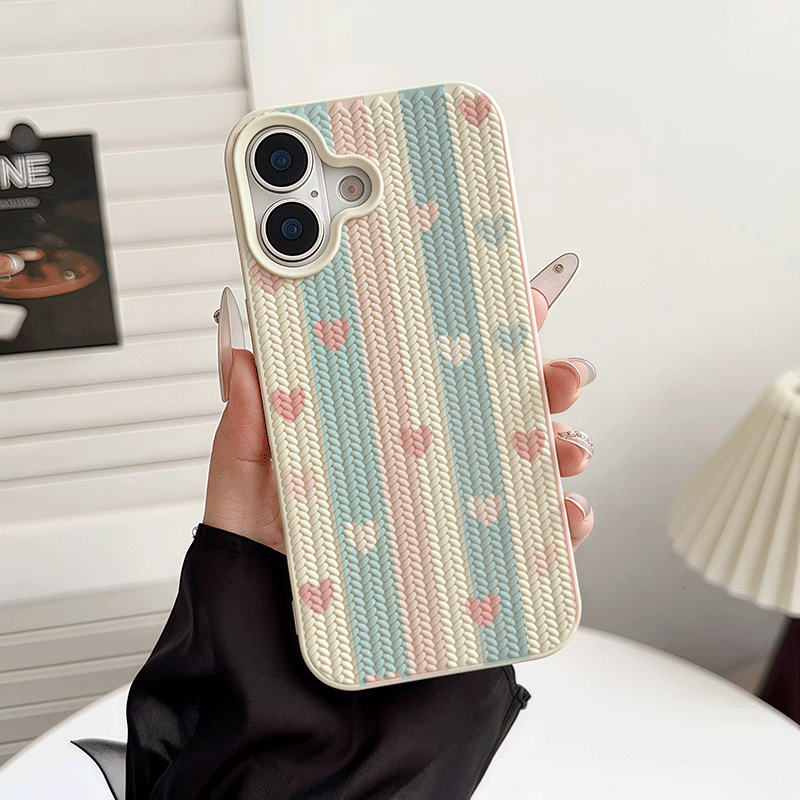 Pastel Knitted Pattern Phone Case