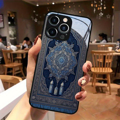 Luxury Islamic Mandala Silicone + Tempered Glass + Metal Camera Protection Phone Case