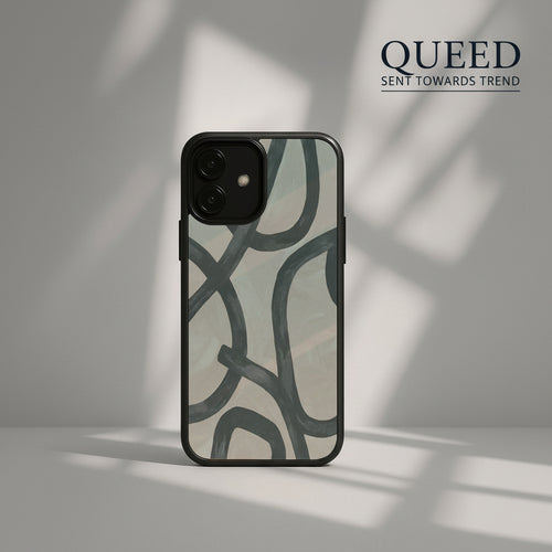 Abstract Curves Phone Case, product image 1, printed phone case design by QUEED