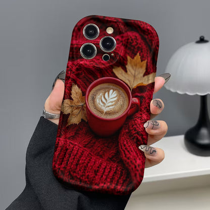 Coffee Cup & Autumn Leaves Designer Printed Mobile Back Cover Case for iPhone & Android