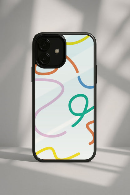 Colorful Curves Clear Case