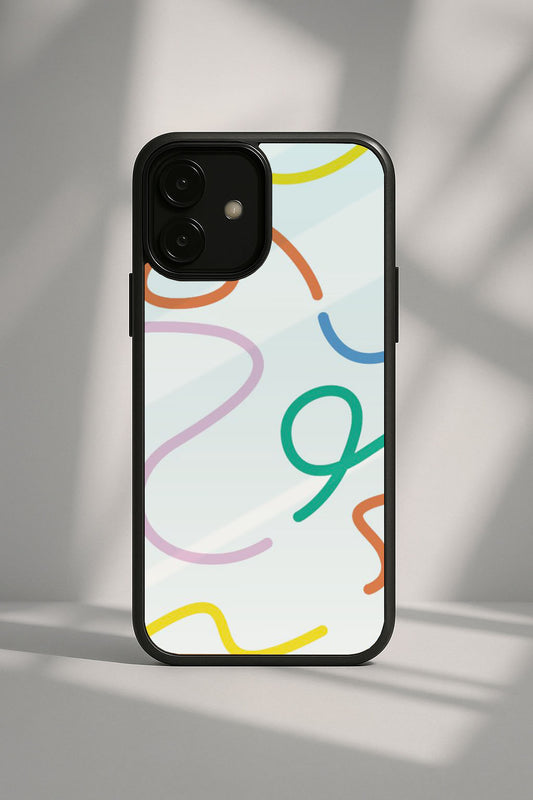 Colorful Curves Clear Case