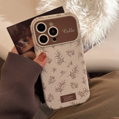 Luxury Floral Printed Silicone Glass Metal Phone Case Cover