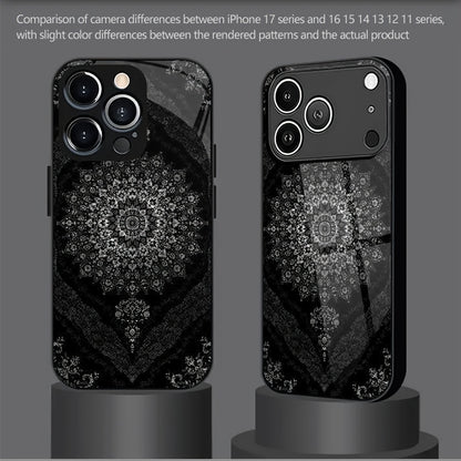 Luxury Black Persian Carpet 2D Printed Glass Back Phone Case