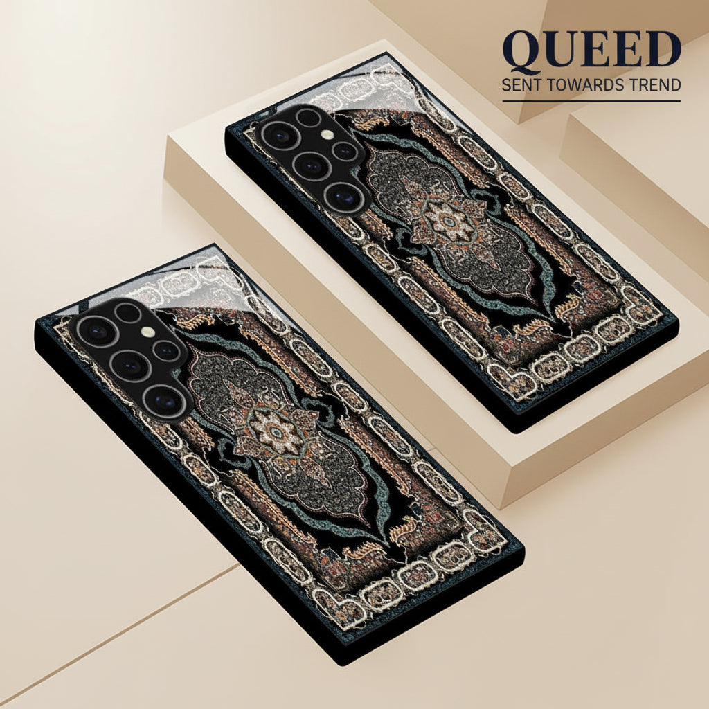 Midnight Persian Carpet Phone Case – Black Ornamental Rug Mandala Aesthetic Premium Mobile Cover