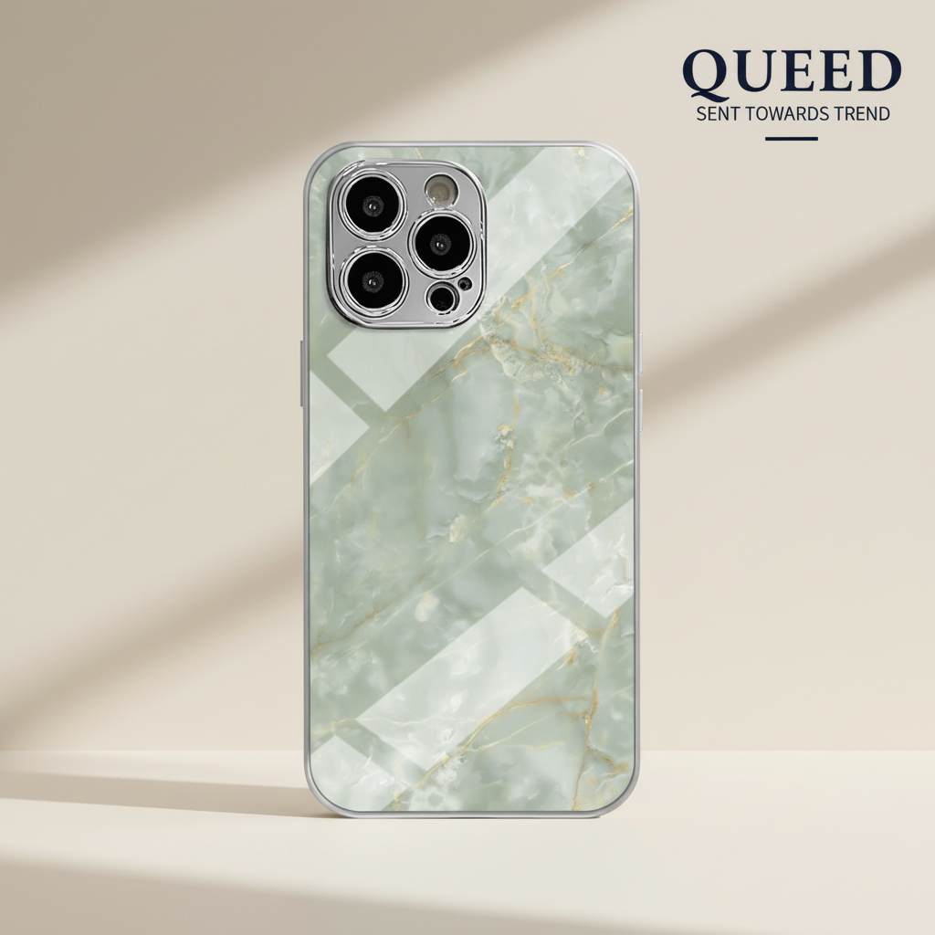 Sage Jade Marble Phone Case | Mint Green Onyx Stone & Gold Vein Luxury Aesthetic Cover