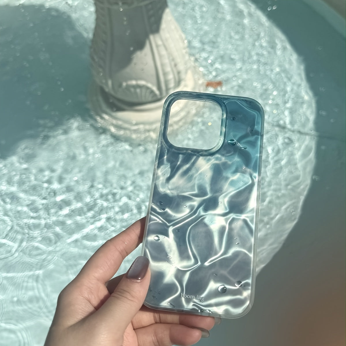 Aqua Water Ripple Phone Case – Blue Pool Reflection Aesthetic Glossy Protective Cover
