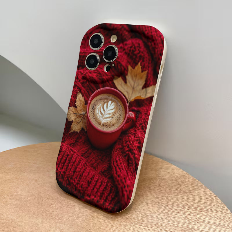 Coffee Cup & Autumn Leaves Designer Printed Mobile Back Cover Case for iPhone & Android