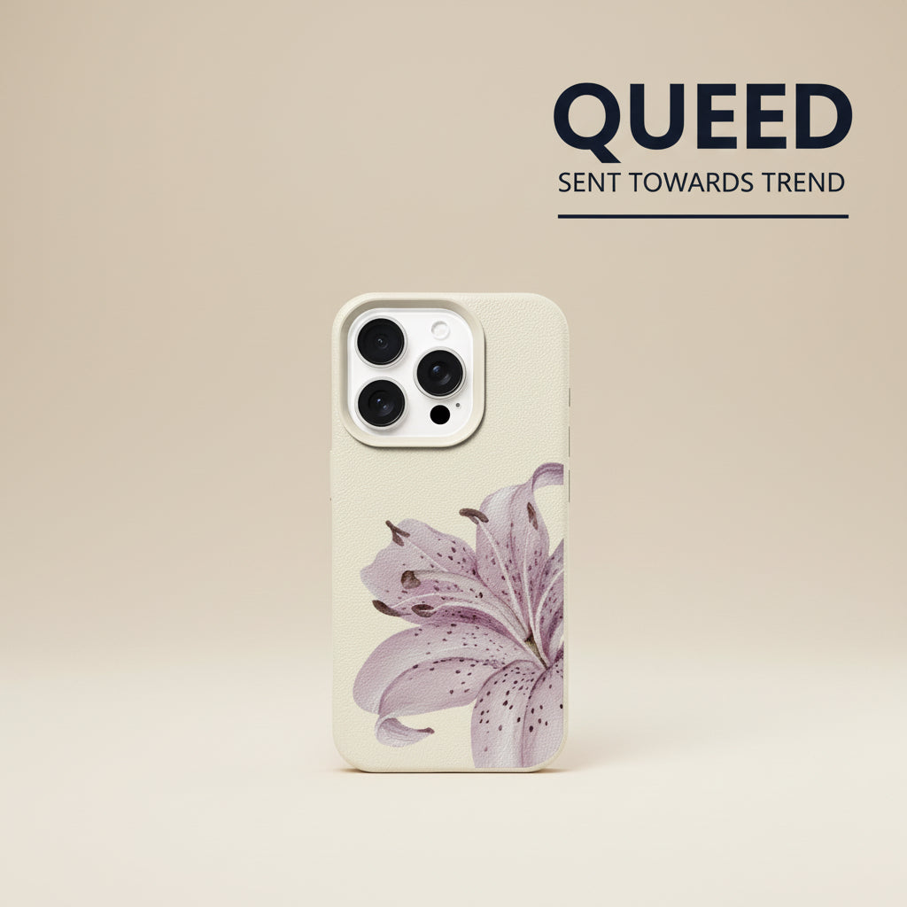 Lavender Lily Minimal Phone Case | Ivory Cream Purple Floral Elegant Aesthetic Cover