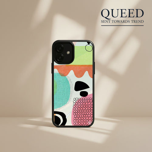 Abstract Expression Glass Case, product image 1, printed phone case design by QUEED