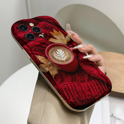 Coffee Cup & Autumn Leaves Designer Printed Mobile Back Cover Case for iPhone & Android