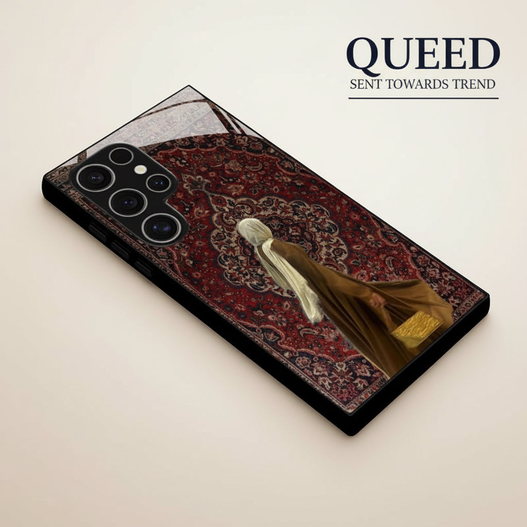 Persian Carpet Art Phone Case – Vintage Red Oriental Rug Aesthetic Premium Mobile Cover, product image 1, printed phone case design by QUEED
