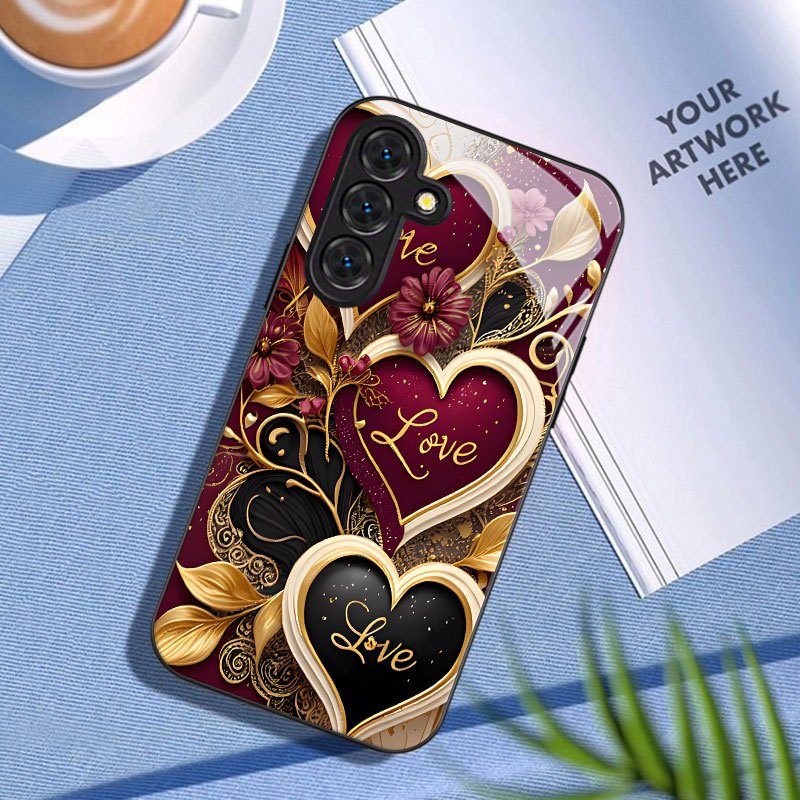 Luxury Love Heart Printed Phone Case