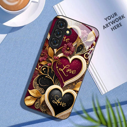 Luxury Love Heart Printed Phone Case