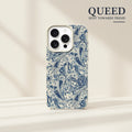 Royal Blue Paisley Phone Case | Ivory & Navy Vintage Bandana Print Aesthetic Premium Cover