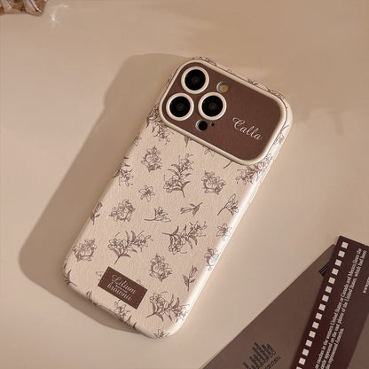 Luxury Floral Printed Silicone Glass Metal Phone Case Cover