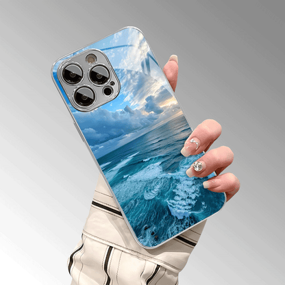Ocean Waves & Cloudy Sky Phone Case – Blue Sea Coastal Aesthetic Premium Protective Cover