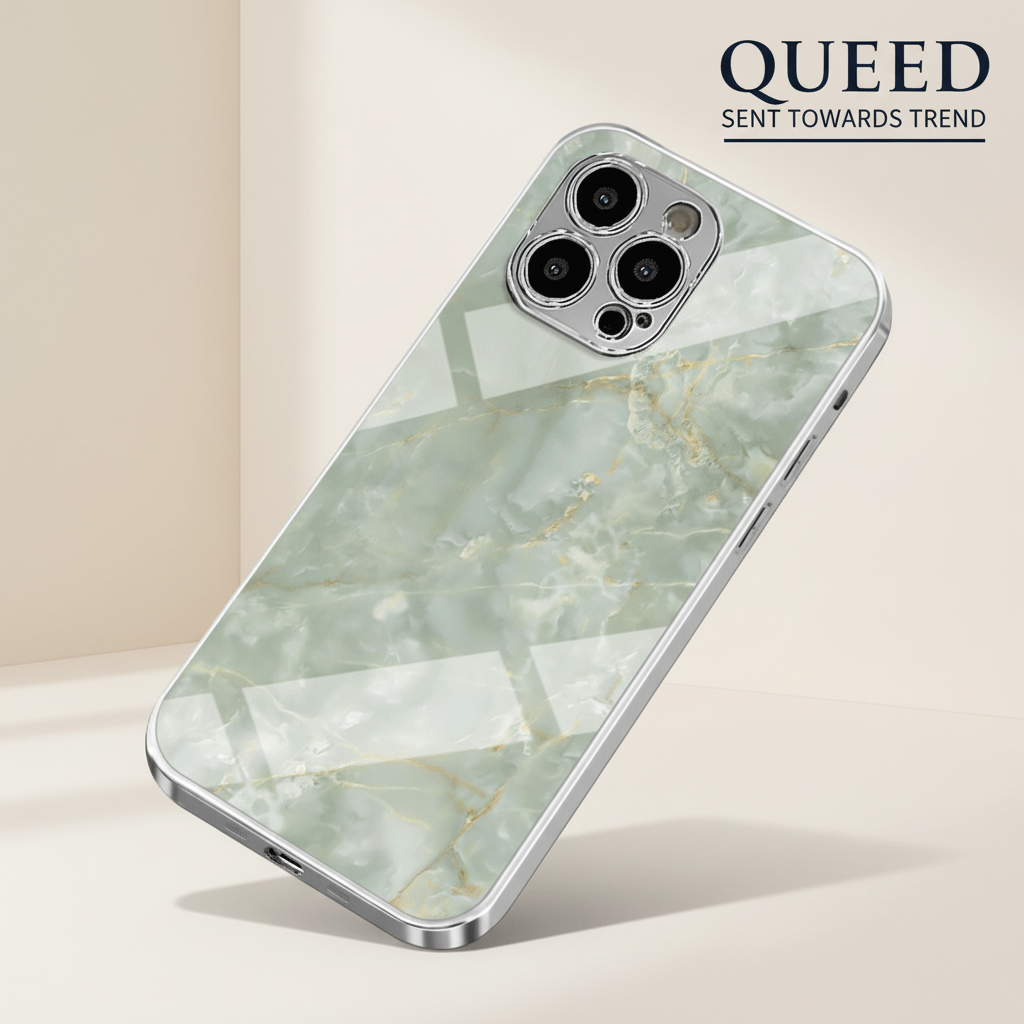 Sage Jade Marble Phone Case | Mint Green Onyx Stone & Gold Vein Luxury Aesthetic Cover