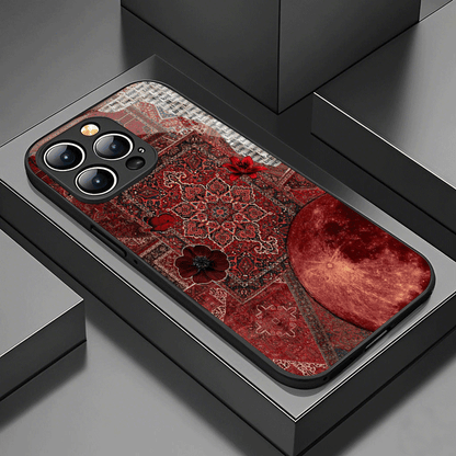 Vintage Persian Carpet & Red Moon Designer Printed Mobile Back Cover Case for iPhone & Android