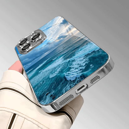 Ocean Waves & Cloudy Sky Phone Case – Blue Sea Coastal Aesthetic Premium Protective Cover