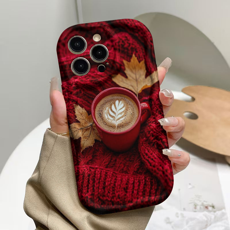Coffee Cup & Autumn Leaves Designer Printed Mobile Back Cover Case for iPhone & Android