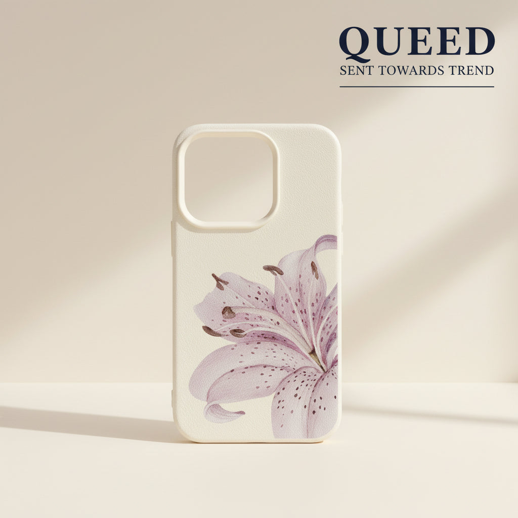 Lavender Lily Minimal Phone Case | Ivory Cream Purple Floral Elegant Aesthetic Cover