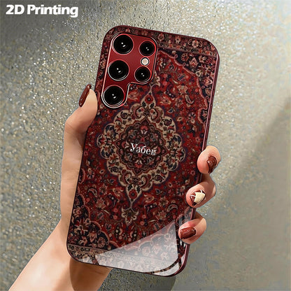 Luxury Persian Carpet Design 2D Printed Glass Back Phone Case