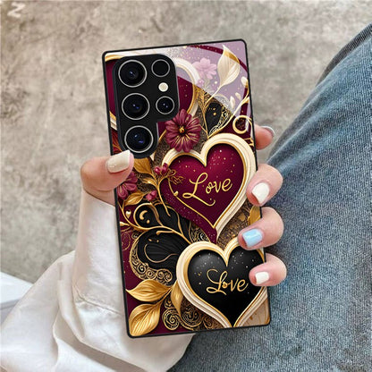 Luxury Love Heart Printed Phone Case