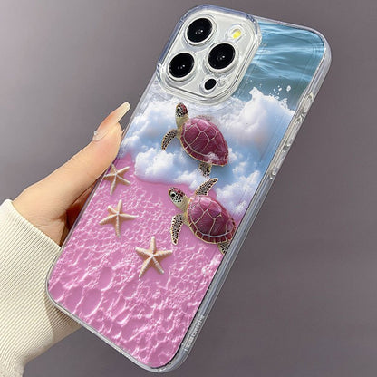 Clear Transparent Protective Cover with Cute Sea Turtle Design |
