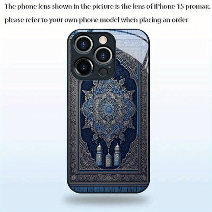 Luxury Islamic Mandala Silicone + Tempered Glass + Metal Camera Protection Phone Case