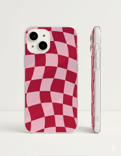 Red Checkered Waves Case