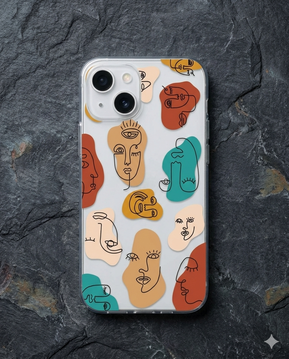 Abstract Faces Clear Case