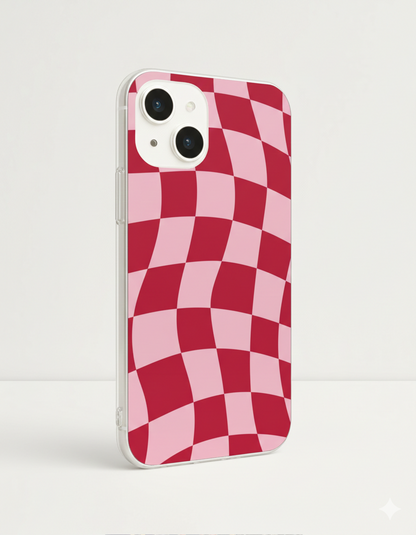 Red Checkered Waves Case