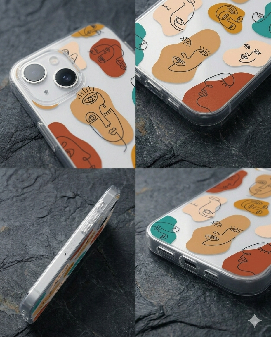 Abstract Faces Clear Case