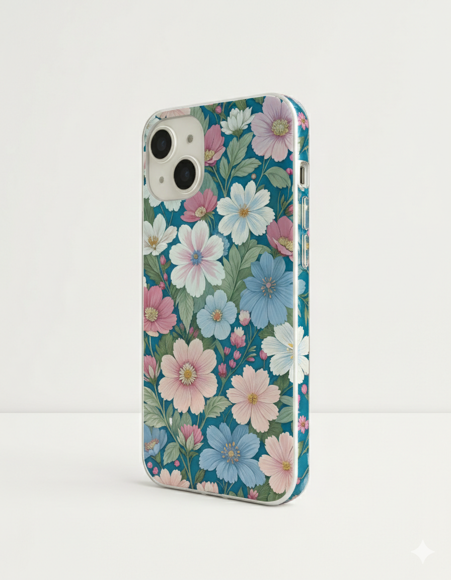 Teal Blossom Garden Case