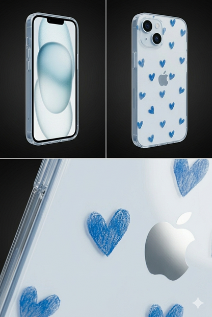 Blue Hearts Today Clear Case
