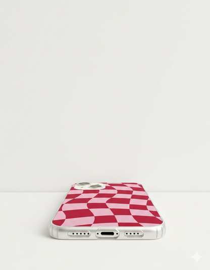 Red Checkered Waves Case