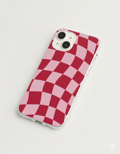 Red Checkered Waves Case