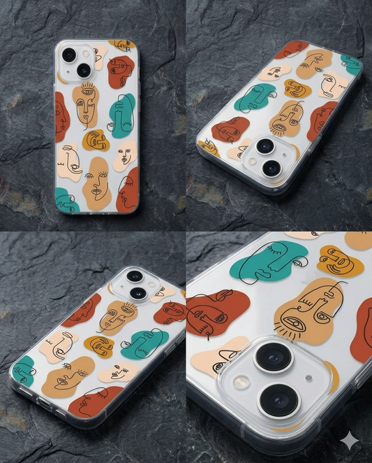 Abstract Faces Clear Case