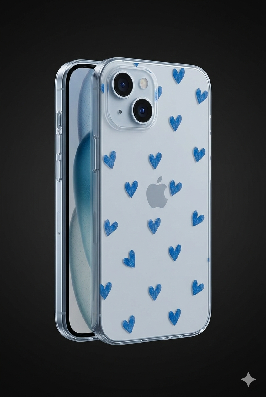 Blue Hearts Today Clear Case