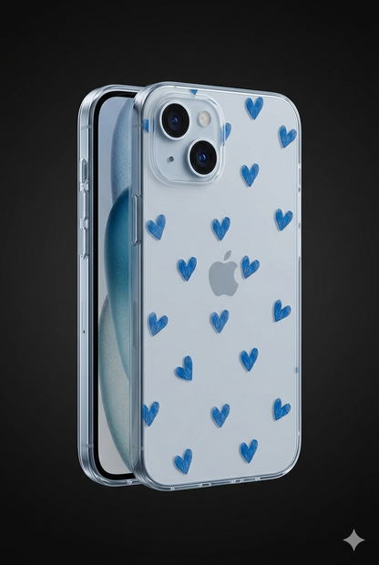 Blue Hearts Today Clear Case