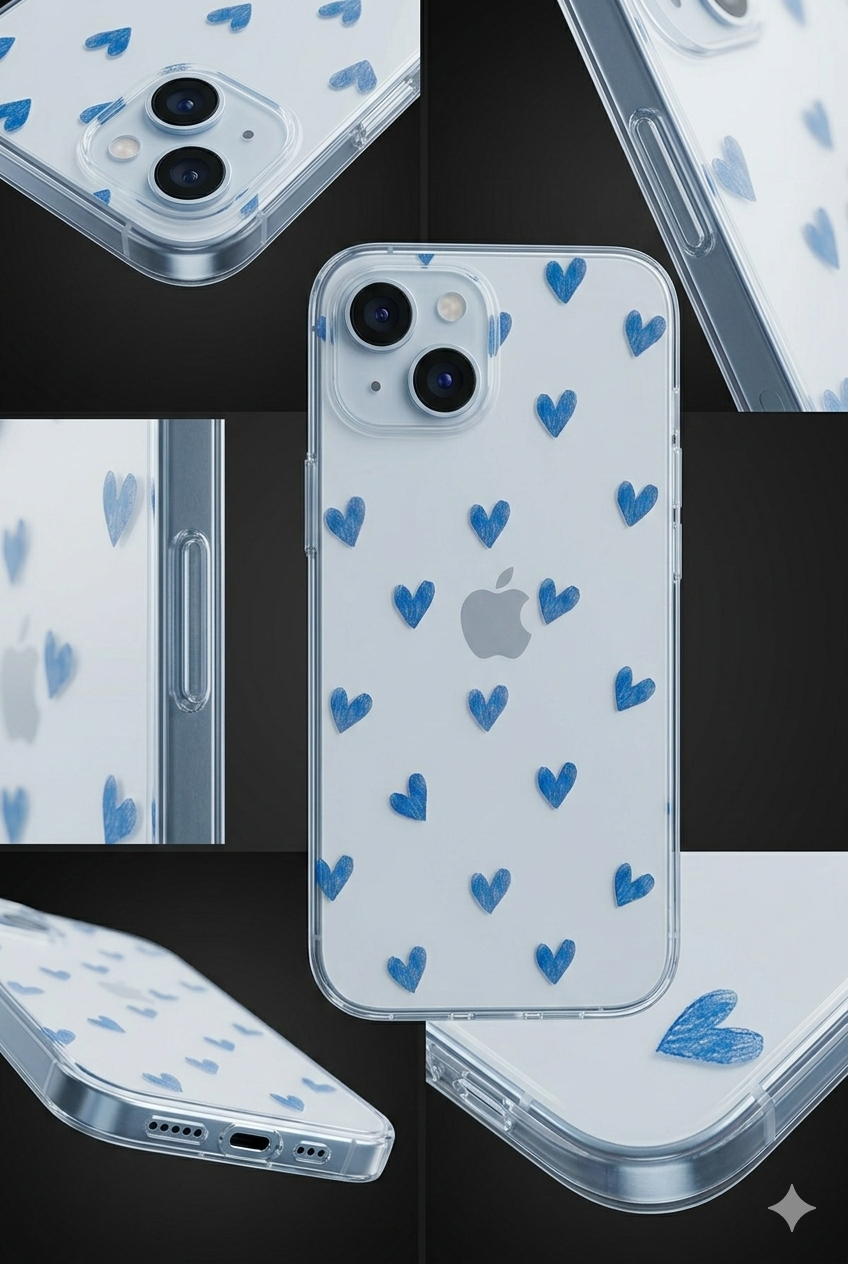 Blue Hearts Today Clear Case