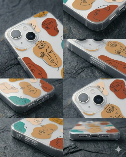 Abstract Faces Clear Case