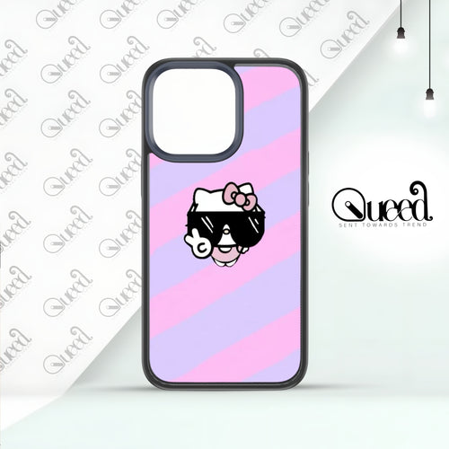 "Cool Kitty Chic Stripes Case, product image 1, printed phone case design by QUEED