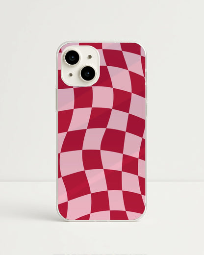 Red Checkered Waves Case