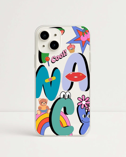 Groovy Letter Stickers Clear Case